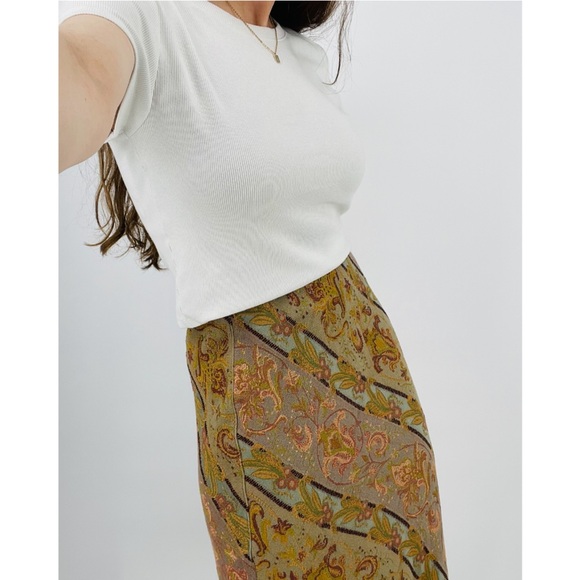 boho victorian tapestry gardencore midi skirt size s - Picture 2 of 10